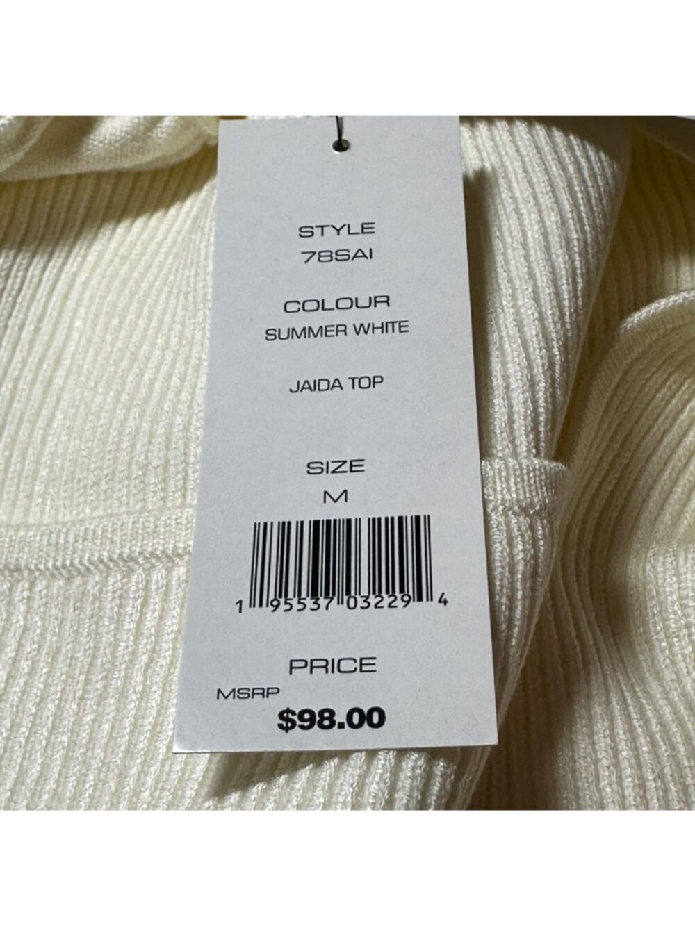 French Connection Jaida Top M Summer White Wool Blend MSRP $98 Capsule Academia - Picture 6 of 14